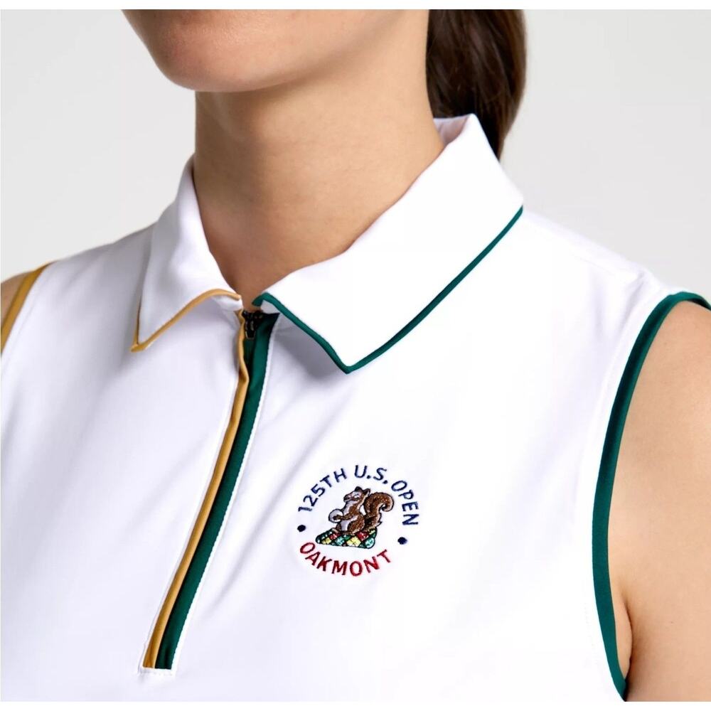 NWT 125th U.S. Open Oakmont Walter Hagen Sleeveless USGA Golf Polo White XL,2XL